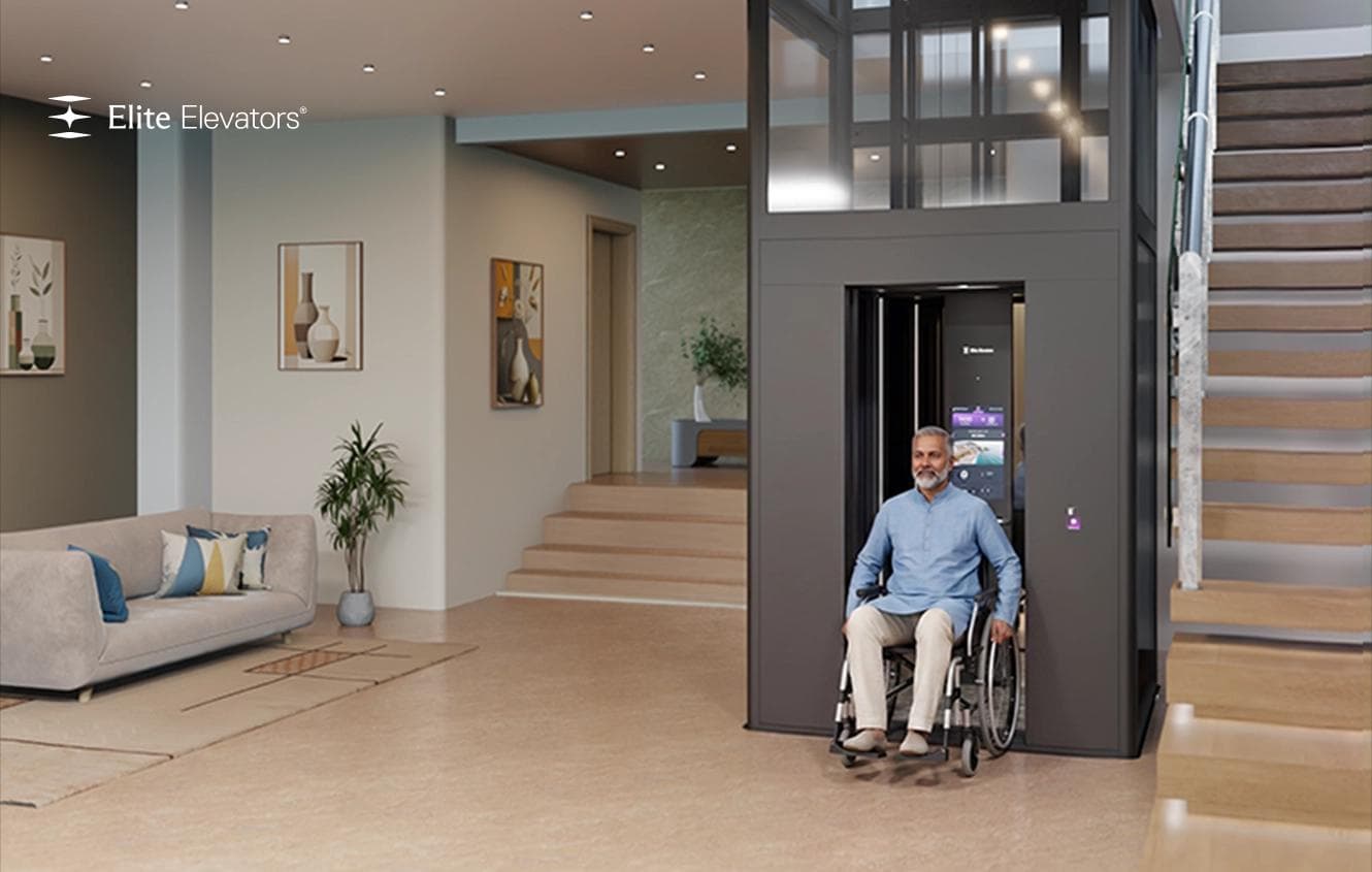 Residential wheelchair home elevator